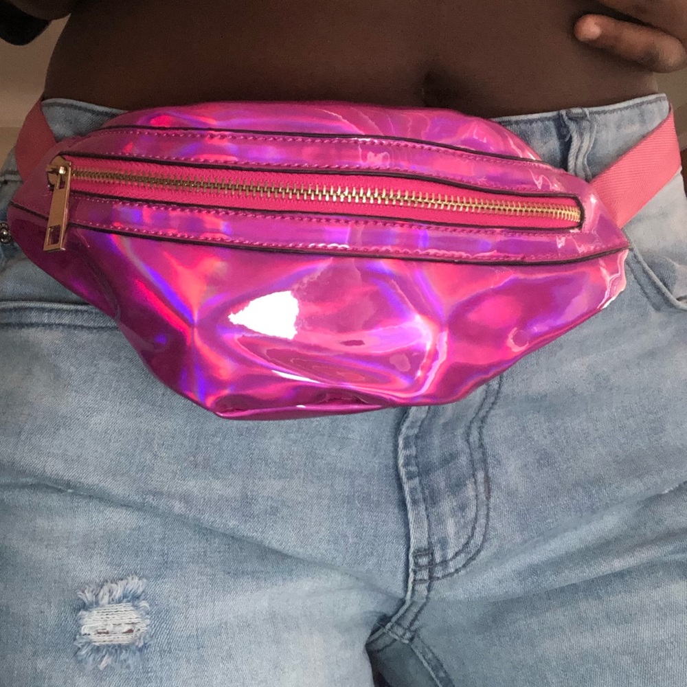 Pink chrome fanny pack!